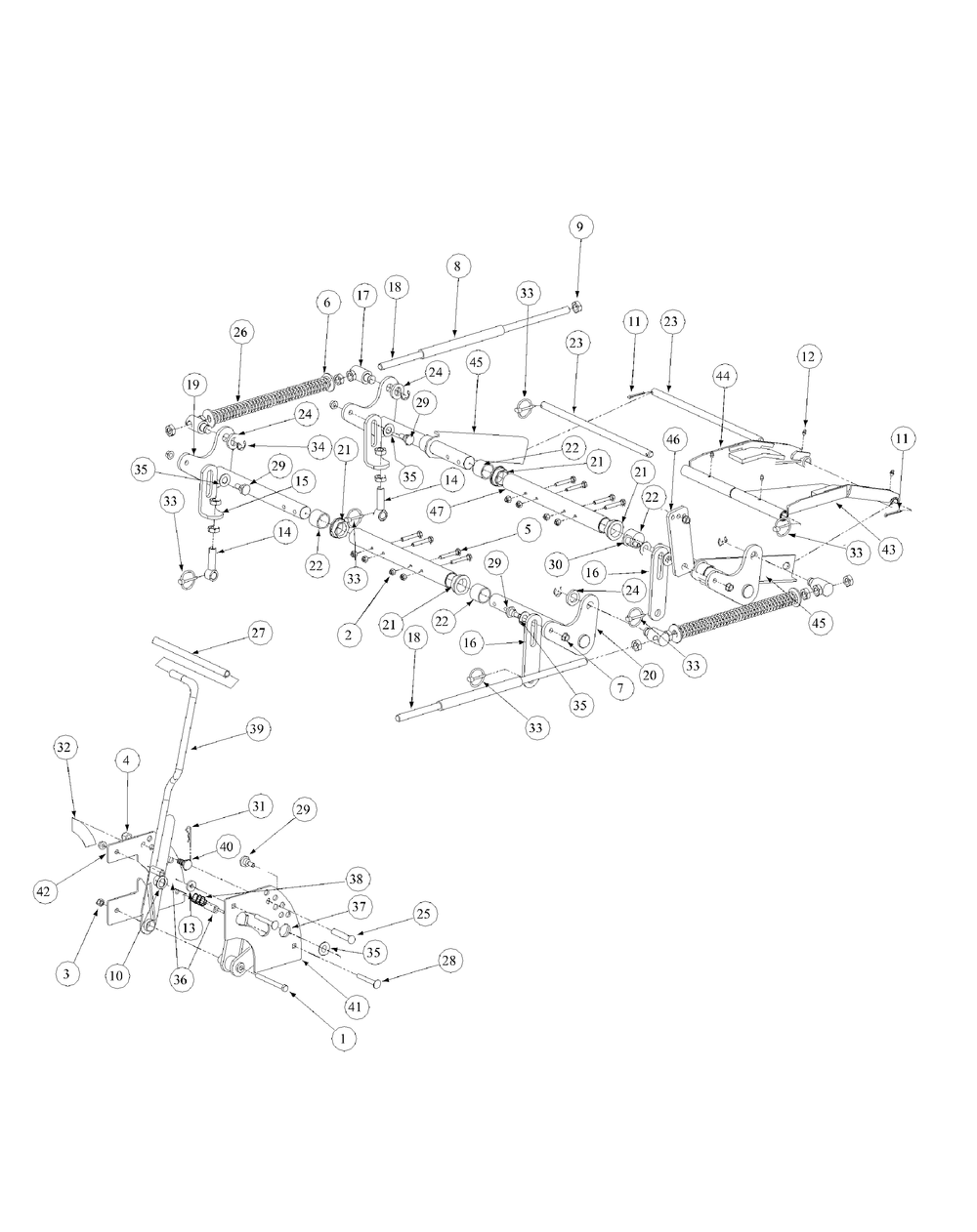 Lift Assembly Diagram and Parts List for M54-KW (53BB5DBW150-23-HP)(2003) Cub Cadet Lawn Tractor